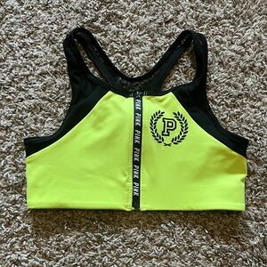 PINK Victoria's Secret Yellow and Black Sports Bra